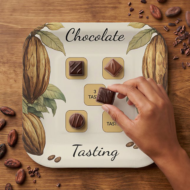 Chocolate Tasting Guide Vintage Style Pappteller (Von Creator hochgeladen)