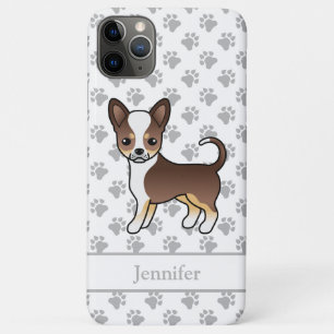 Chocolate-Tricolor Glatthaar Chihuahua & Name Case-Mate iPhone Hülle