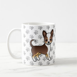 Chocolate Tricolor Glatthaar Chihuahua & Pfoten Kaffeetasse