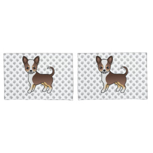 Chocolate Tricolor Glatthaar Chihuahua & Pfoten Kissenbezug