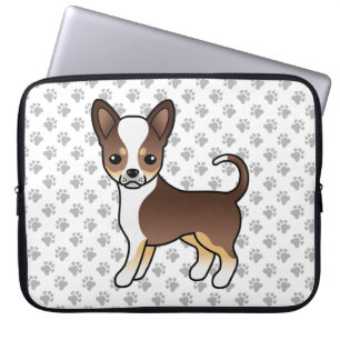 Chocolate Tricolor Glatthaar Chihuahua & Pfoten Laptopschutzhülle