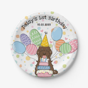 Chocolate Tuxedo Cockapoo Cavapoo Dog Geburtstag Pappteller