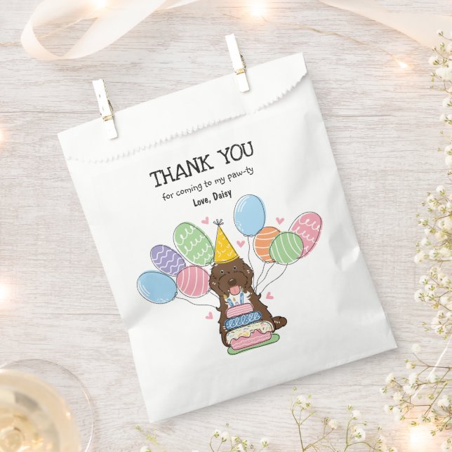 Chocolate Tuxedo Cockapoo Cavapoo Geburtstagsparty Geschenktütchen (Ausgeschnitten)