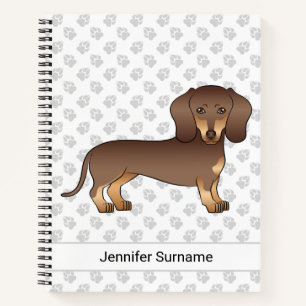 Chocolate und Braune Kurzhaar-Dachshund & Text Notizbuch