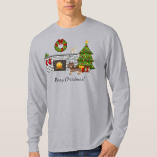 Chocolate und Braune Kurzhaar-Dachshund - Weihnach T-Shirt