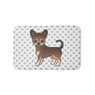 Chocolate- und Tan-Fell-Chihuahua-Hund & Pfoten Badematte