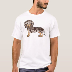 Chocolate und Tan getüpfelt glatthaariger Dachshun T-Shirt