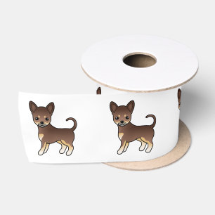Chocolate- und Tan glatthaariger Chihuahua-Hund Satinband