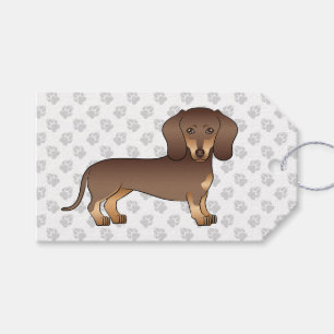 Chocolate und Tan Kurzhaar-Dachshund & Pfoten Geschenkanhänger