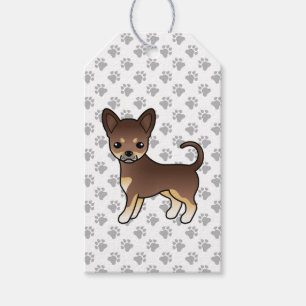 Chocolate- und Tan-Smooth-Coat-Chihuahua-Hund & Pf Geschenkanhänger