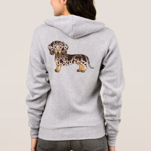 Chocolate- und Tannengesprenkelter Kurzhaar-Dachsh Hoodie
