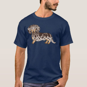 Chocolate- und Tannengestromter Langhaar-Dachshund T-Shirt