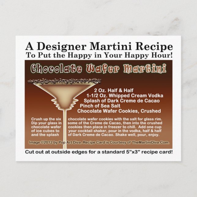 Chocolate Wafer Martini Rezept Postkarte (Vorderseite)