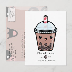 Chocolate-Wasserfarben-Blumen-Hochzeits-Dankeschön Postkarte