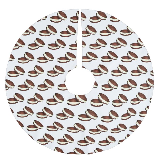 Chocolate Whoopie Pie Dessert PA Dutch Mainfood Polyester Weihnachtsbaumdecke (Vorderseite)