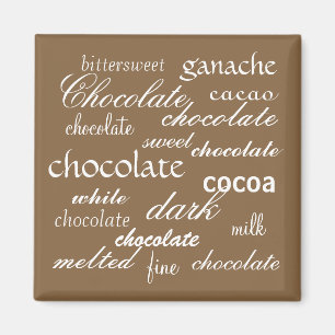 Chocolate Word Collage Magnet