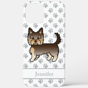 Chocolate Yorkshire Terrier Cartoon Hund & Name Case-Mate iPhone Hülle