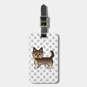 Chocolate Yorkshire Terrier Dog & Custom Text Gepäckanhänger