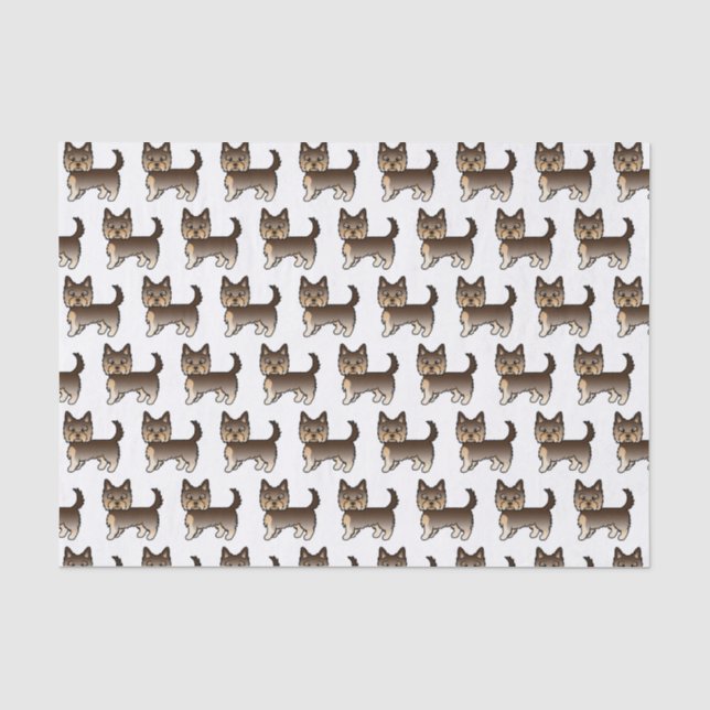 Chocolate Yorkshire Terrier Niedlich Dog Pattern Seidenpapier (Vorderseite)