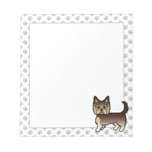 Chocolate Yorkshire Terrier Yorkie Cartoon Hund Notizblock