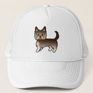Chocolate Yorkshire Terrier Yorkie Cartoon Hund Truckerkappe