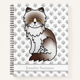 Chocolate-Zweifarbige Perserkatze & Benutzerdefini Notizbuch
