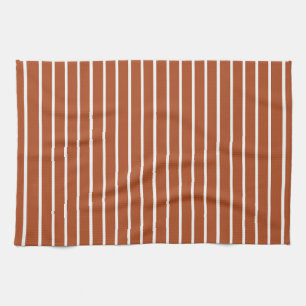 Chocolatebraun Streifen Design Geschirrtuch