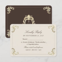 Chocolatebraune Gold Barock Hochzeit