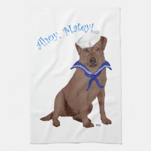 Chocolatebrauner Labrador Retriever Geschirrtuch