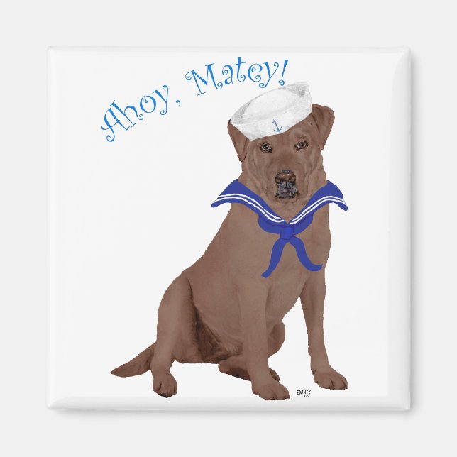 Chocolatebrauner Labrador Retriever Magnet (Vorne)