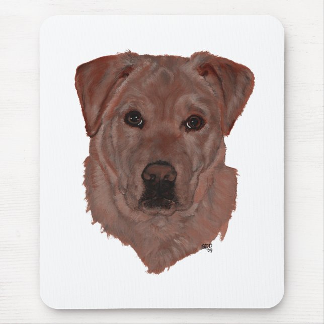 Chocolatebrauner Labrador Retriever Mousepad (Vorne)