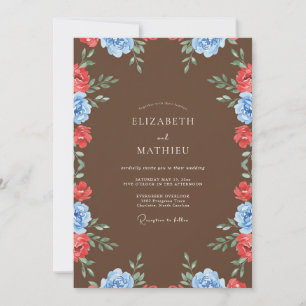 Chocolaterote Blütenhochzeit Einladung