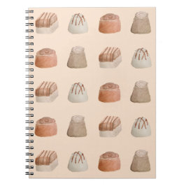 Chocolates Watercolor Pattern Notebook Notizblock