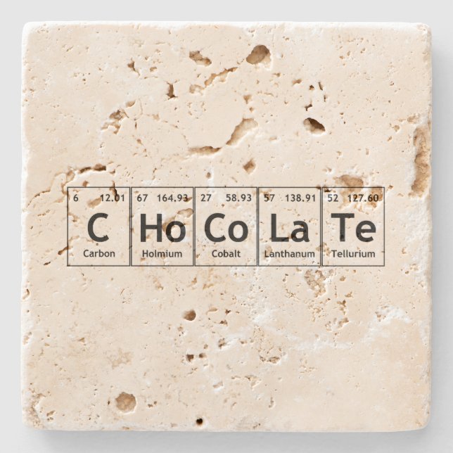 CHoCoLaThe Science Periodic Table Words Elements Steinuntersetzer (Vorderseite)