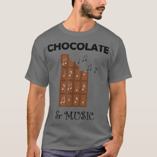 Chocolatier Dark Chocolate Lover Music Notes Music T-Shirt
