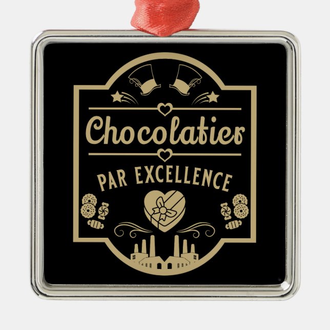 Chocolatier Maker Ornament Aus Metall (Vorne)