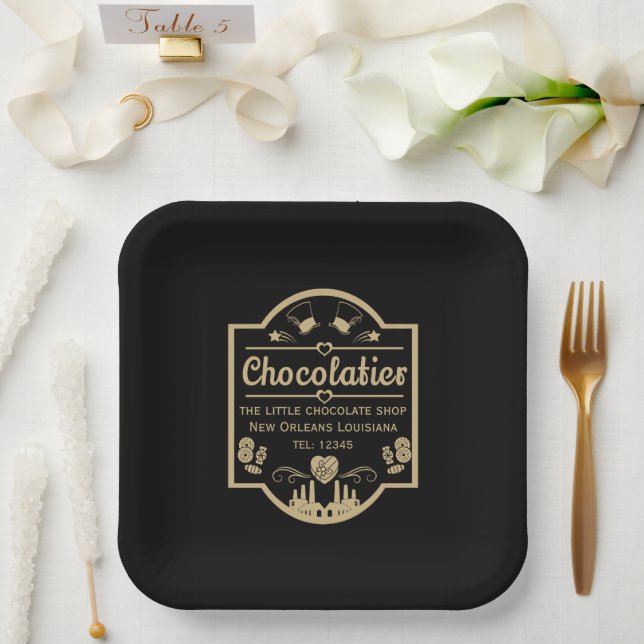 Chocolatier Maker Pappteller (Hochzeit)