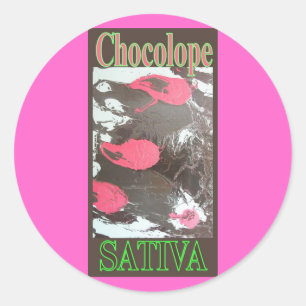 CHOCOLOPE SATIVA RUNDER AUFKLEBER