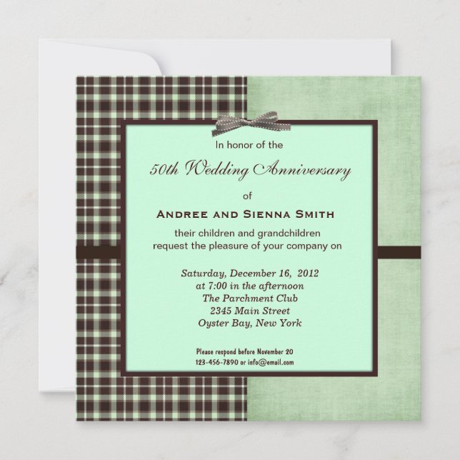 ChocoMint 50. Hochzeitstag Einladung (Vorderseite)