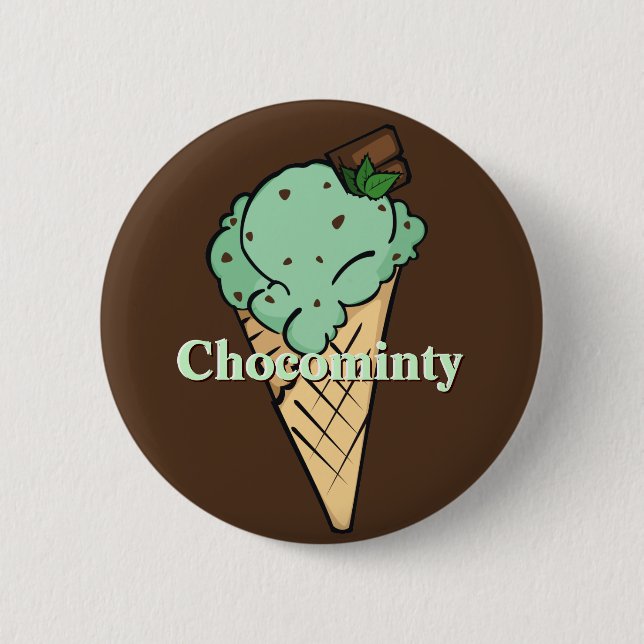 Chocominty Eiscreme-Knopf Button (Vorderseite)