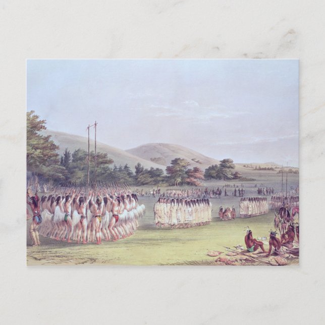 Choctaw Ball-Play Dance, 1834-35 Postkarte (Vorderseite)
