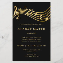Choir Concert Flyer Template Elegante Musiknoten