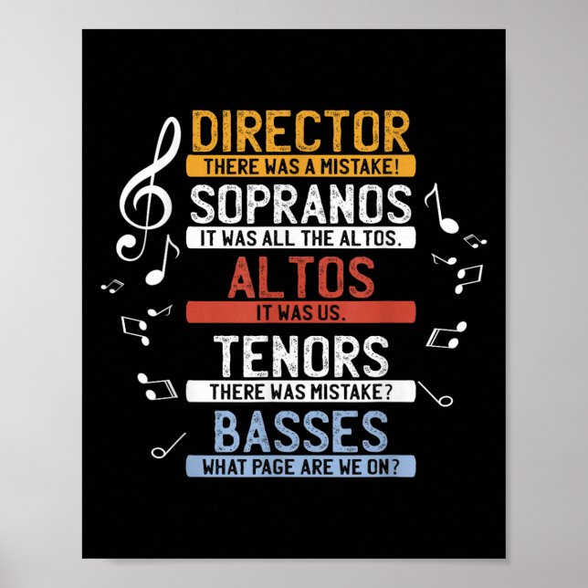 Choir Joke Shirt _ Funny Music Singing T-Shirt _ M Poster (Vorne)