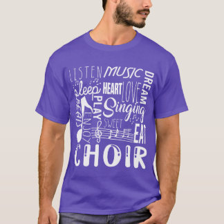 Choir Music Heart Liebe Musical Note Eat Sleep Gir T-Shirt