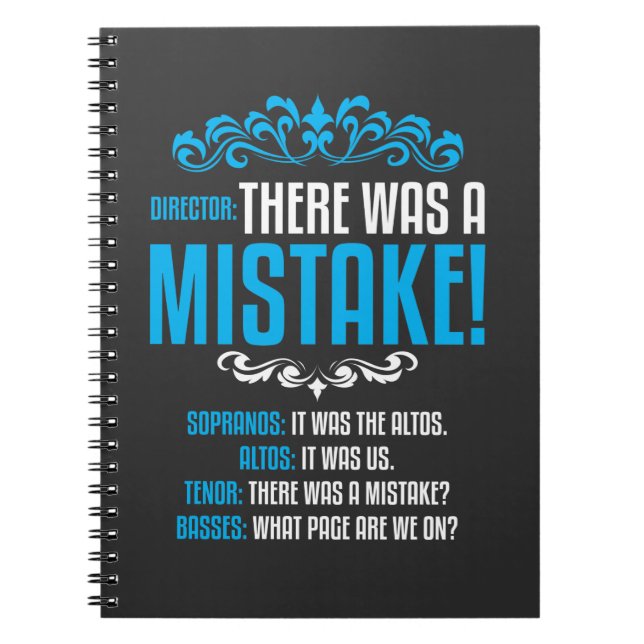 Choir Singer Musical Music Director Soprano Alto T Notizblock (Vorderseite)