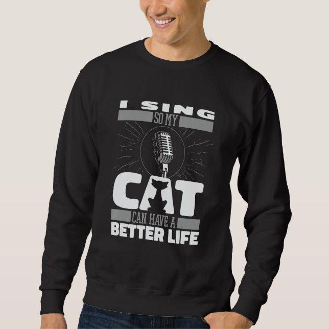Choirmaster Cat Singing   Singer Choir Director Sweatshirt (Vorderseite)