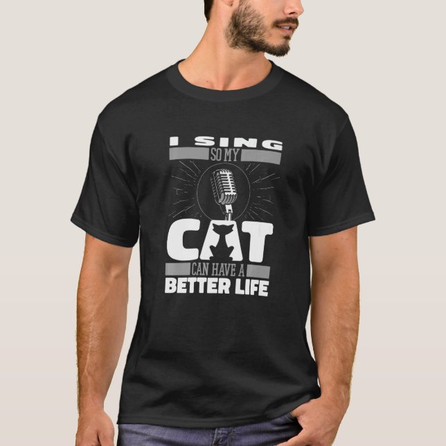 Choirmaster Cat Singing Singer Choreograf T-Shirt (Vorderseite)