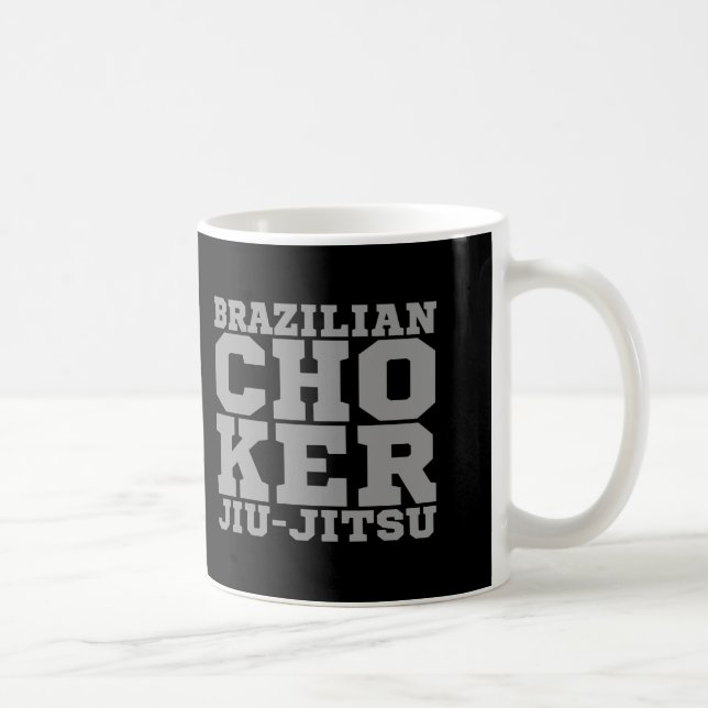 CHOKER - i-Liebe-Brasilianer Jiu-Jitsu v07, Silber Kaffeetasse (Rechts)
