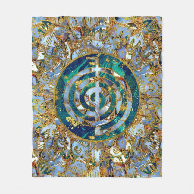 Choku Rei Symbol in der Mandala auf Marmor und Fleecedecke (Vorderseite)