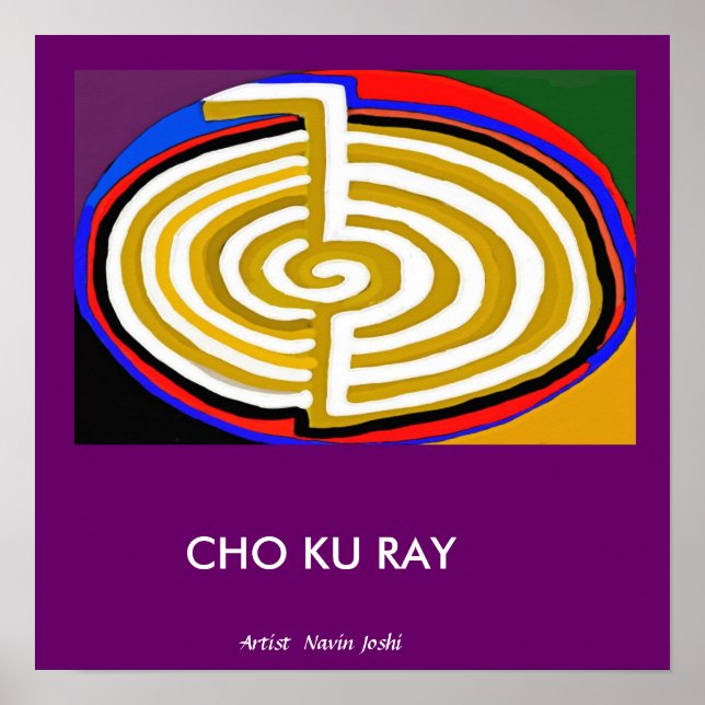 CHOKURAY Gold - einfaches Reiki Symbol Poster (Vorne)